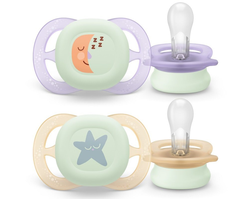 Philips Avent Ultrastart Night SCF075/07 0-2 m dudlík Girl 2 ks