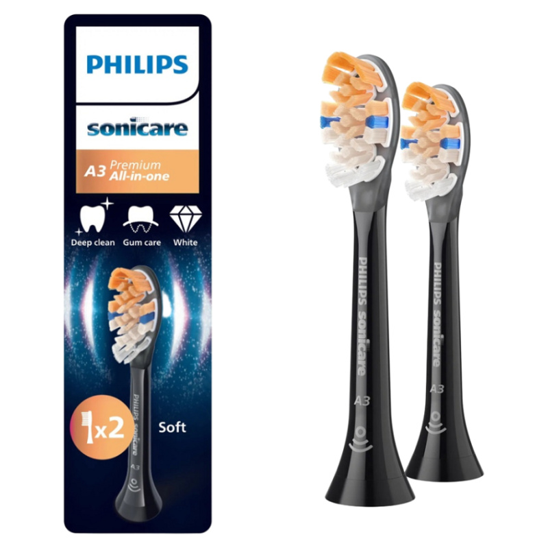 Philips Sonicare Premium All-in-One HX9092/88 náhradní hlavice pro zubní kartáček Black 2 ks