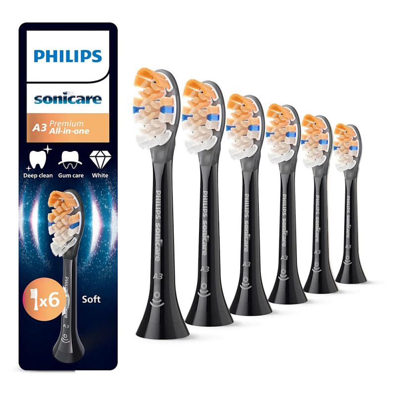 Philips Sonicare Premium All-in-One HX9096/88 náhradní hlavice pro zubní kartáček Black 6 ks