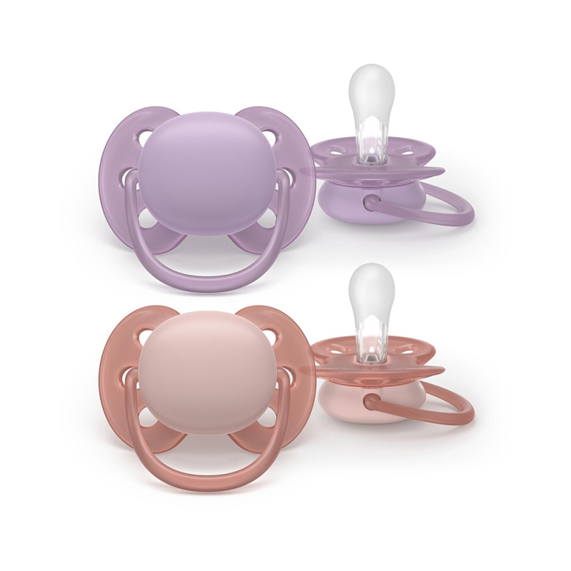 Philips Avent Ultrasoft SCF091/43 6-18 m dudlík Girl 2 ks