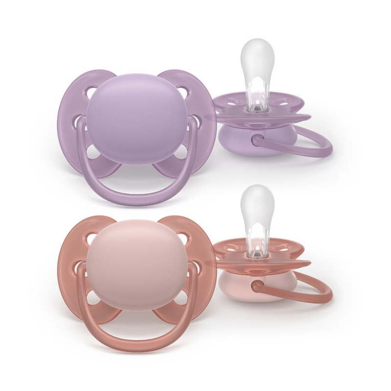 Philips Avent Ultrasoft SCF091/43 6-18 m dudlík Girl 2 ks