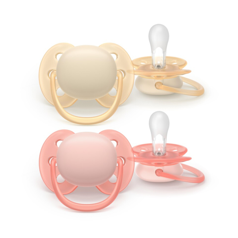 Philips Avent Ultrasoft SCF091/38 0-6 m dudlík Girl 2 ks