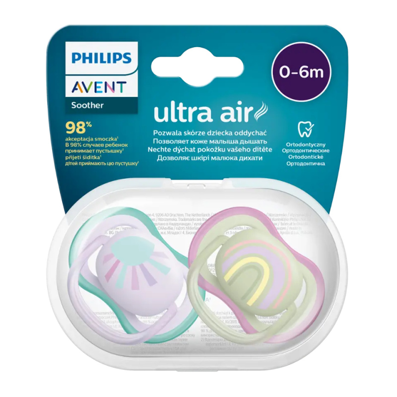 Philips Avent Ultra Air SCF080/24 0-6 m dudlík Girl 2 ks