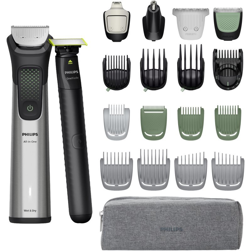 Philips Series 9000 MG9557/15 multifunkční zastřihovač + Philips One Blade Face 1 ks