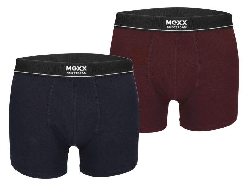 Mexx Pánské boxerky, 2 kusy (navy modrá / vínově červená, M)