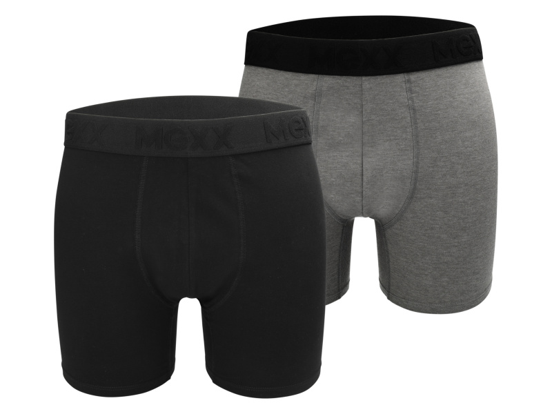 Mexx Pánské boxerky, 2 kusy (černá / středně šedá, M)