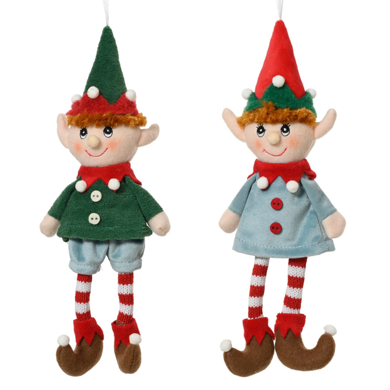 Decoris Závěsná vánoční dekorace elf, různé druhy, 10 x 5 x 27 cm