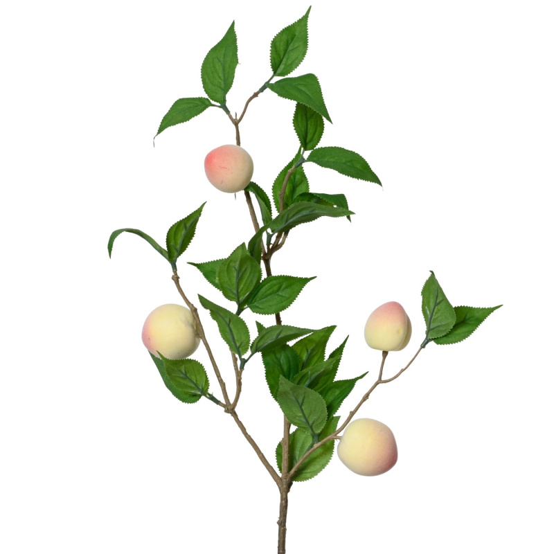 Umělá větvička s broskvemi, 56 cm