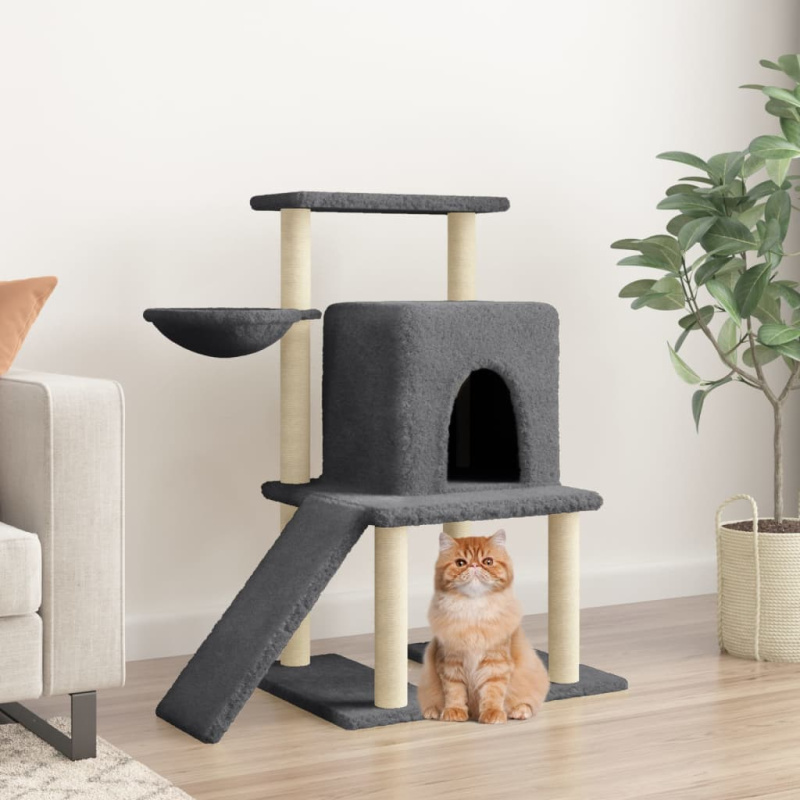 Škrabadlo Pro Kočky Se Sisalovými Sloupky Tmavě Šedé 96,5 Cm - Světle šedá