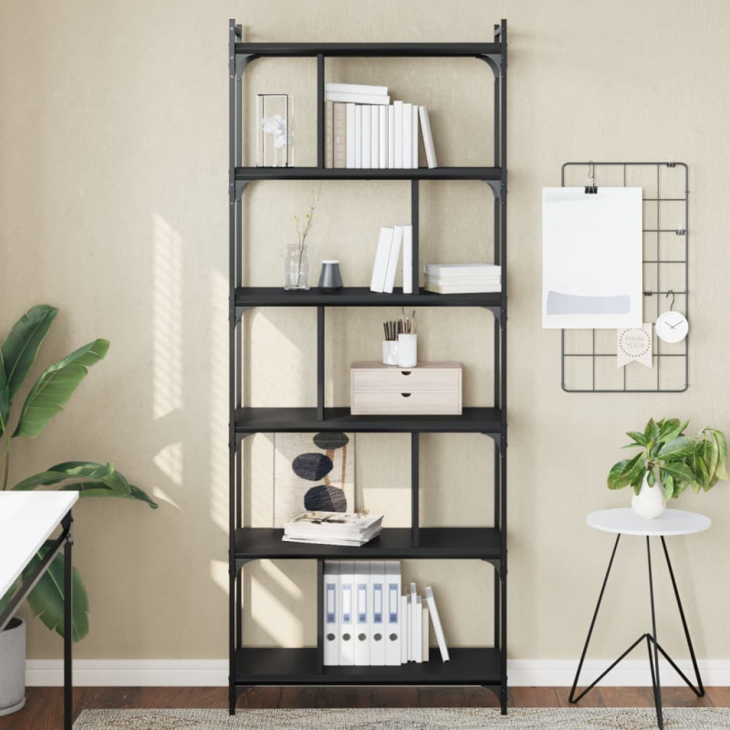 Knihovna s 6 policemi dub sonoma 76x32x192 cm kompozitní dřevo