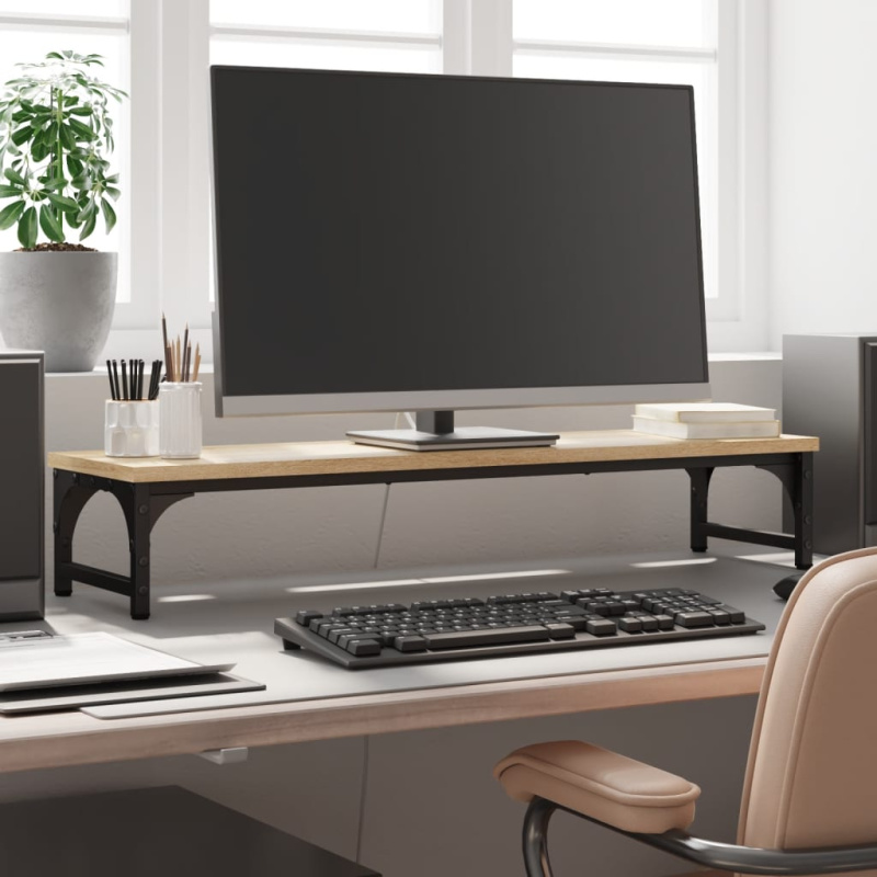 Stojan Na Monitor Kouřový Dub 85X23X15,5 Cm Kompozitní Dřevo - Kouřový dub / 105 x 23 x 15.5 cm
