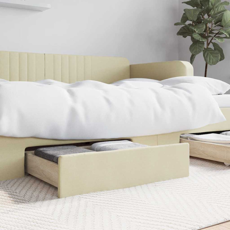 Zásuvky Pod Postel 2 Ks Krémové Kompozitní Dřevo A Umělá Kůže - Cappuccino