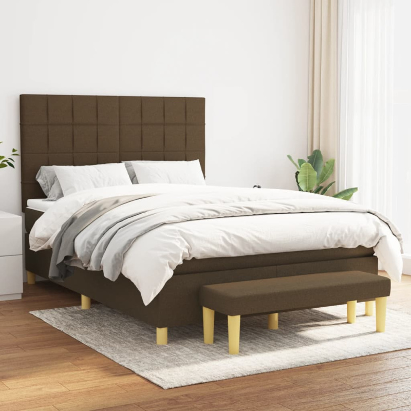 vidaXL Box spring postel s matrací černá 90x190 cm textil