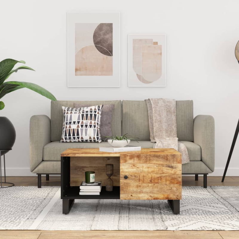 Konferenční Stolek 80 X 50 X 40 Cm Masivní Mangovník A Kompozit - medová hnědá