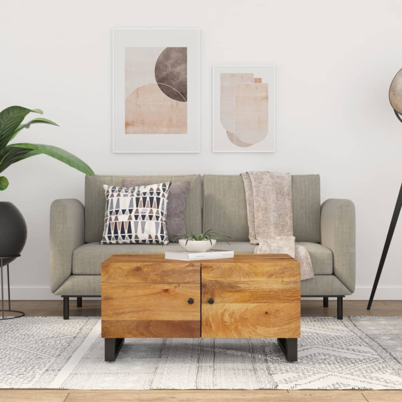 Konferenční Stolek 80 X 50 X 40 Cm Masivní Mangovník A Kompozit - Hnědá