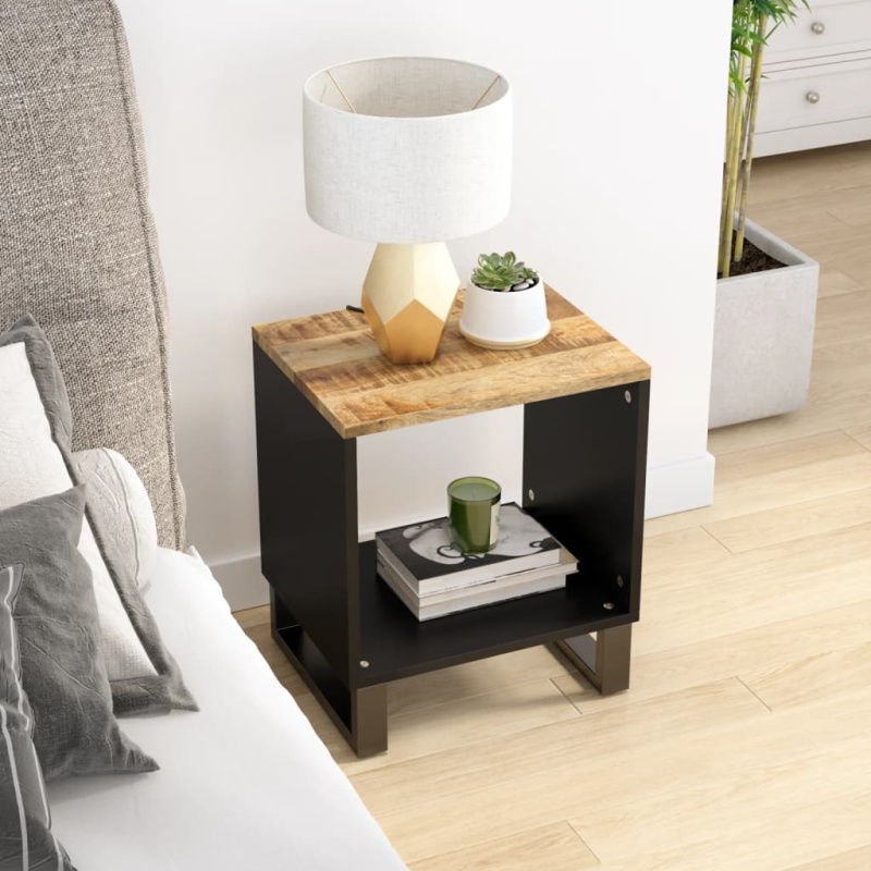 Konferenční Stolek 40 X 31 X 46 Cm Masivní Mangovník A Kompozit - Světlé dřevo