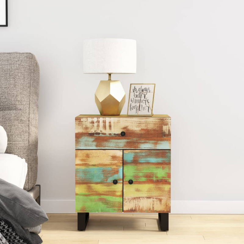 Noční stolek 50x33x60 cm masivní recyklované a kompozitní dřevo