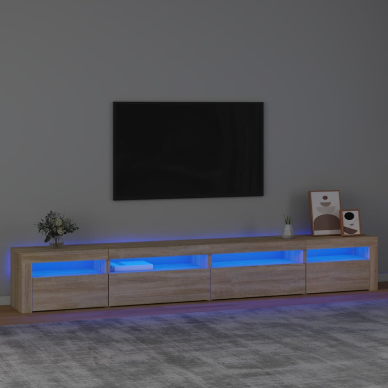 Tv Skříňka S Led Osvětlením 270 X 35 X 40 Cm - Bílá / 270 cm