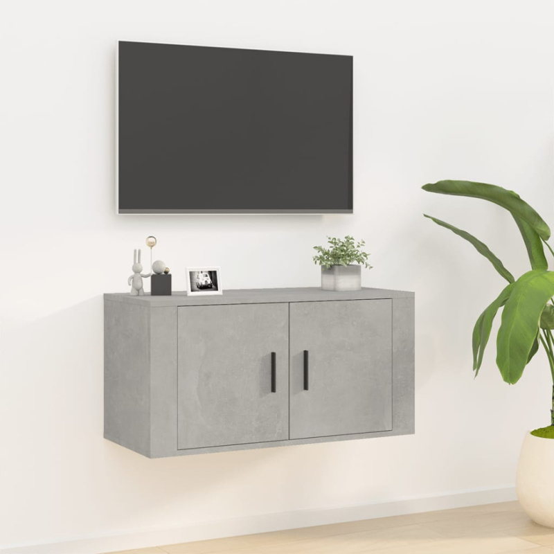 Nástěnná TV skříňka betonově šedá 80 x 34,5 x 40 cm