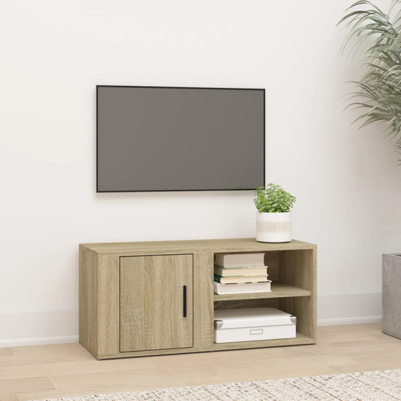 Tv Skříňka 80 X 31,5 X 36 Cm Kompozitní Dřevo - Hnědý dub / 1