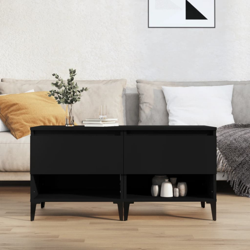 Odkládací Stolky 2 Ks Černé 50 X 46 X 50 Cm Kompozitní Dřevo - Kouřový dub / 1