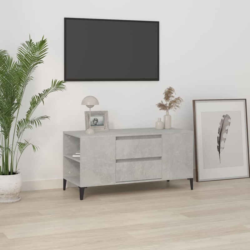 Tv Skříňka Betonově Šedá 102X44,5X50 Cm Kompozitní Dřevo - Betonová šedá