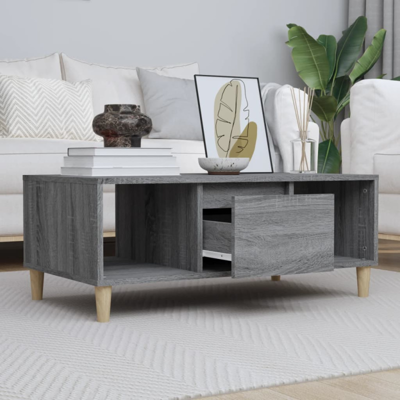 Konferenční stolek bílý 90 x 50 x 36,5 cm kompozitní dřevo