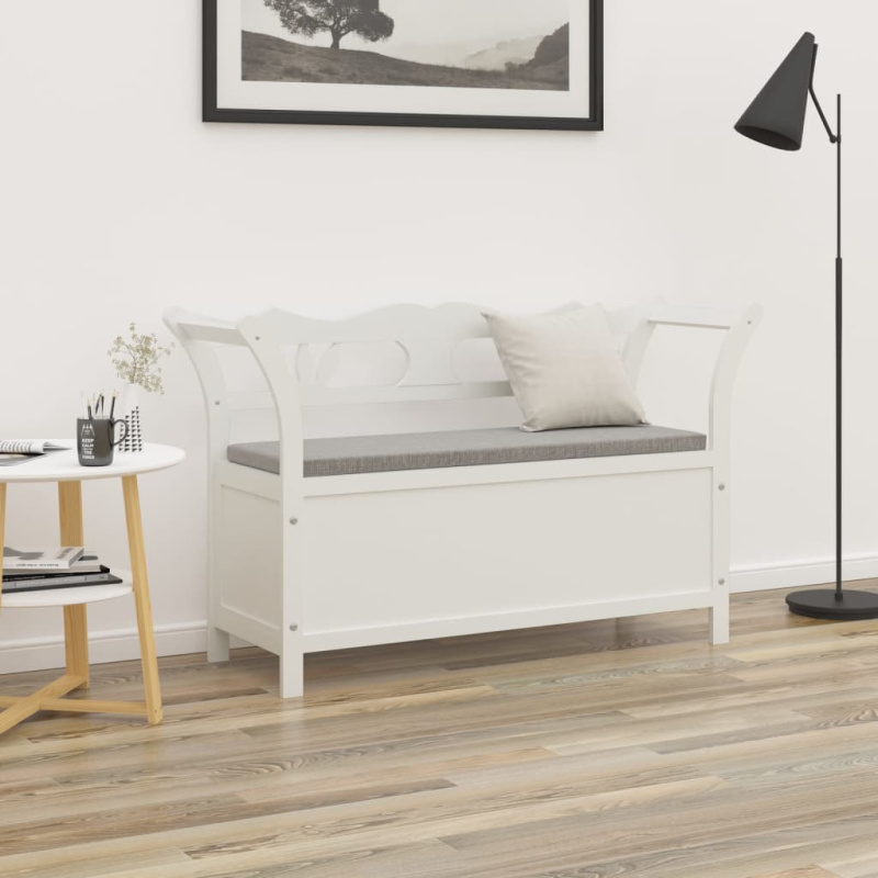 Lavice 107 X 45 X 75,5 Cm Masivní Jedlové Dřevo - Bílo-hnědá