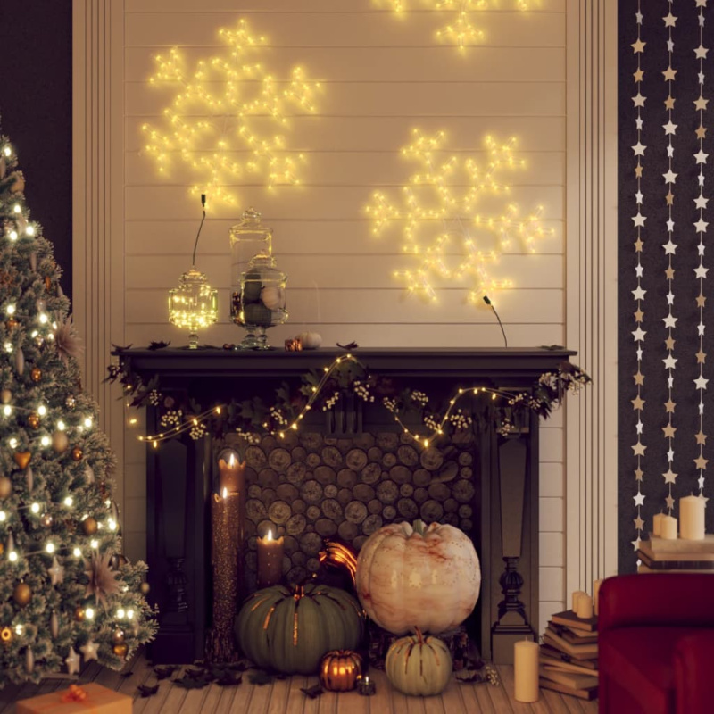 Vánoční sněhové vločky 3 ks s teplými bílými LED 59 x 59 cm