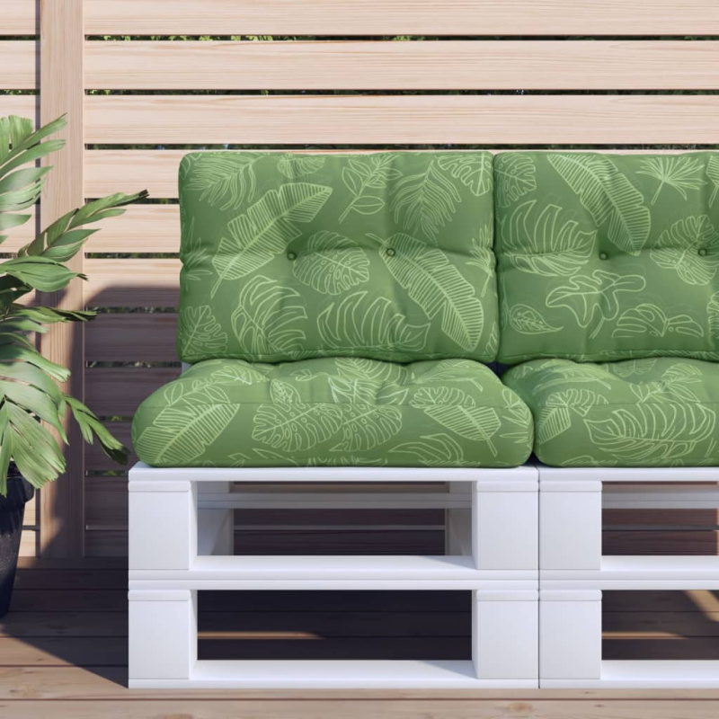 Poduška Na Palety Vzor Listů Textil Motiv Listu - 80 x 40 x 12 cm