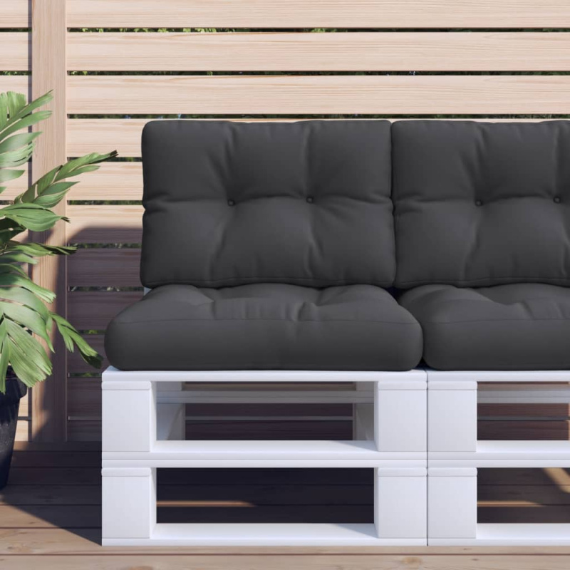 Podušky Na Palety 2 Ks Černé Textil - Modrá / 80 x 80 x 12 cm