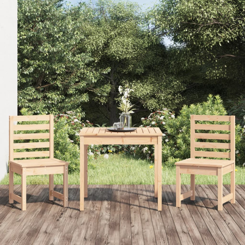 3Dílný Zahradní Bistro Set Masivní Borové Dřevo - Přírodní douglaska
