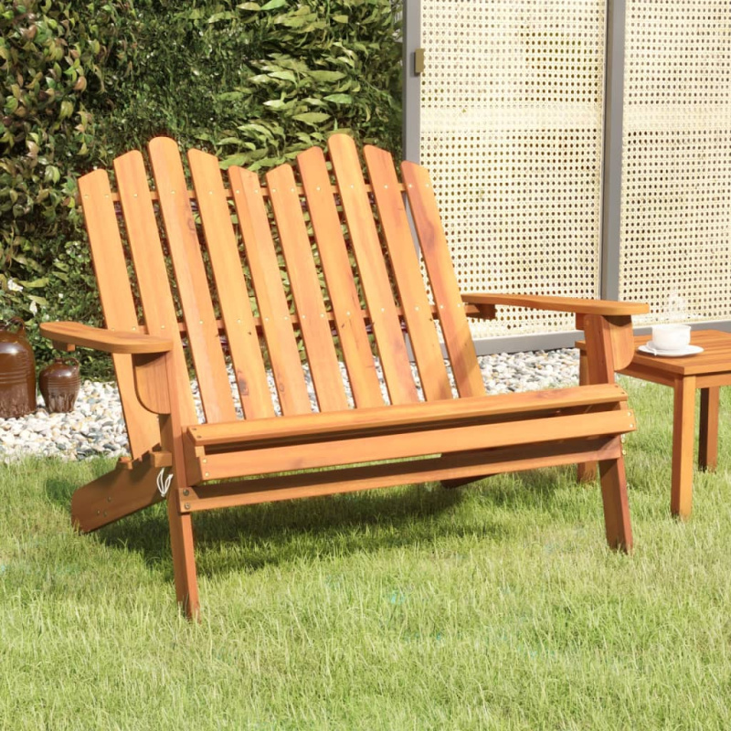 Zahradní Lavice Adirondack 126 Cm Masivní Akáciové Dřevo - Tmavě šedá / Ano