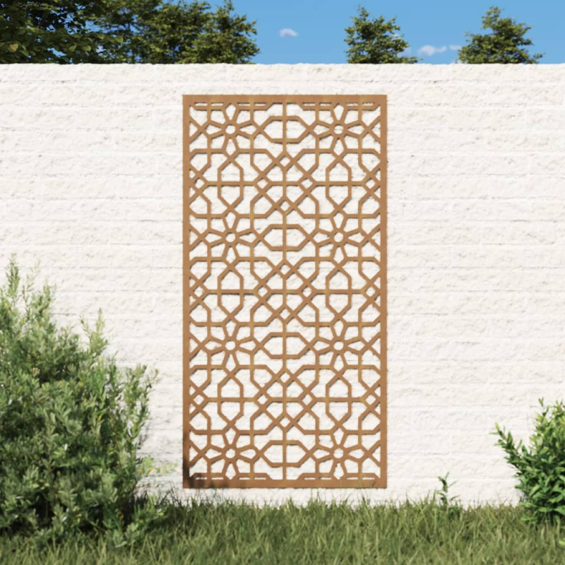 Zahradní Nástěnná Dekorace 105 X 55 Cm Corten Maurský Design Černá