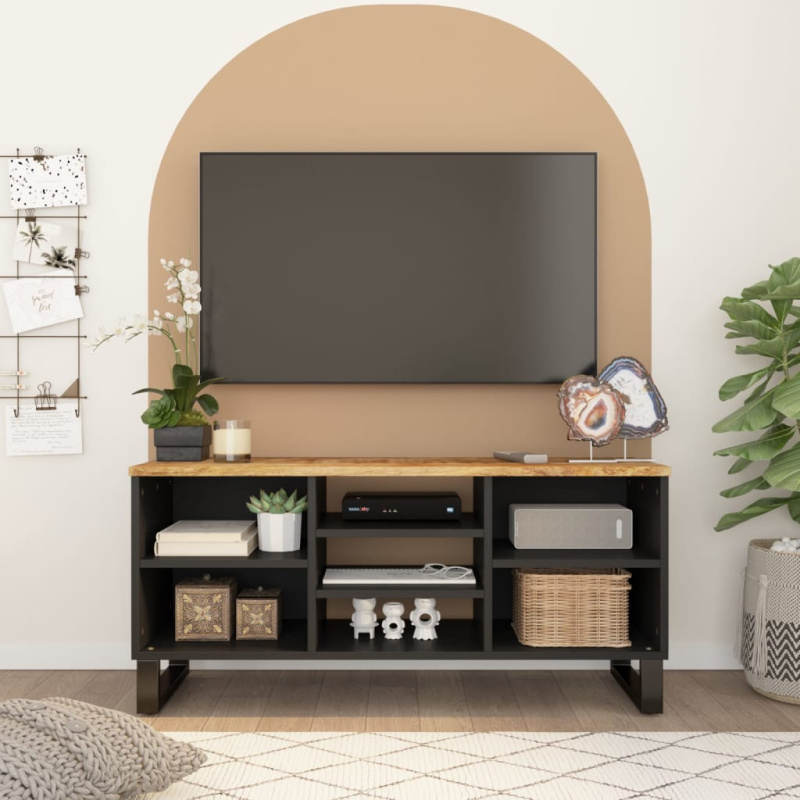 Tv Stolek 100 X 33 X 46 Cm Masivní Mangovník A Kompozitní Dřevo - Vícebarevný