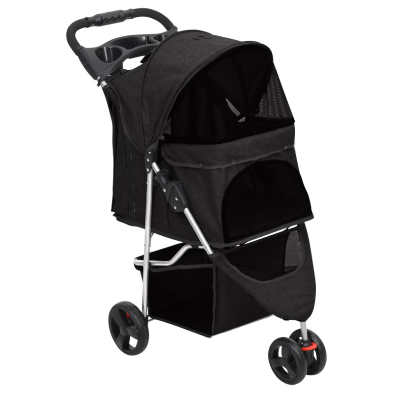 Skládací Kočárek Pro Psa Černý 80X46X98 Cm Oxfordská Tkanina - Zelená