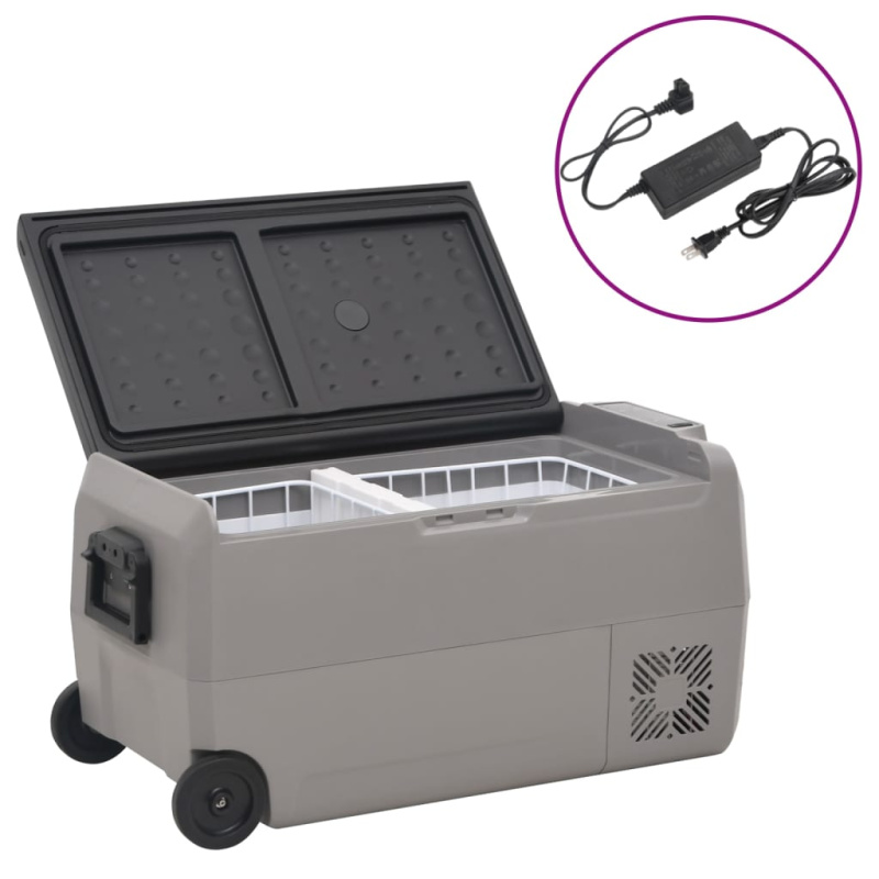 Chladicí Box S Kolečky A Adaptérem Černý A Šedý Pp A Pe - 50 l / s adaptérem