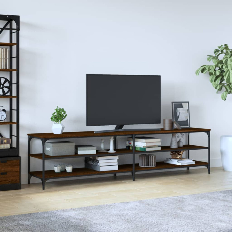 Tv Skříňka 200 X 30 X 50 Cm Kompozitní Dřevo A Kov - Kouřový dub / 180 cm