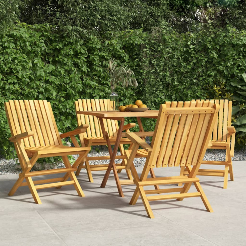Skládací Zahradní Židle 4 Ks 61X67X90 Cm Masivní Teakové Dřevo - Bez područek / 8