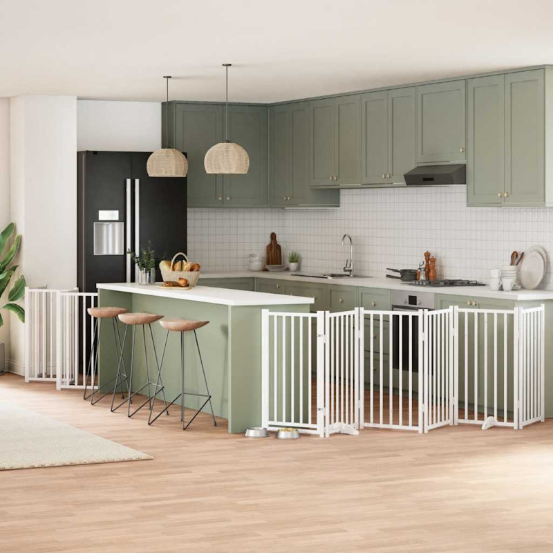 vidaXL Zábrana pro psy s dvířky skládací 12 panelů černá 960 cm topol