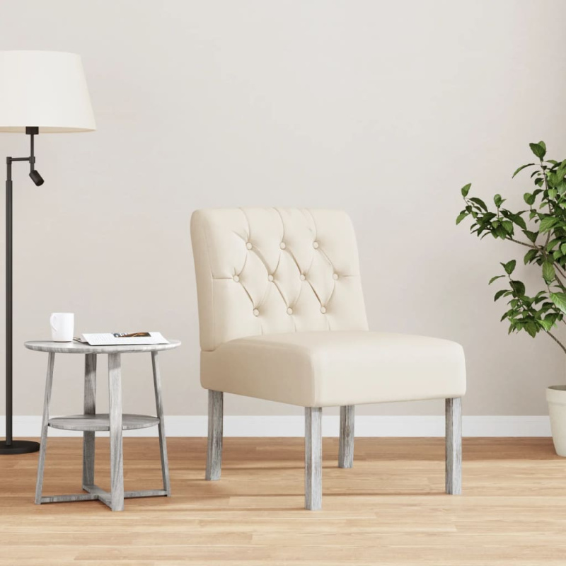 Nízké Křeslo Bez Područek Len Design S Knoflíky