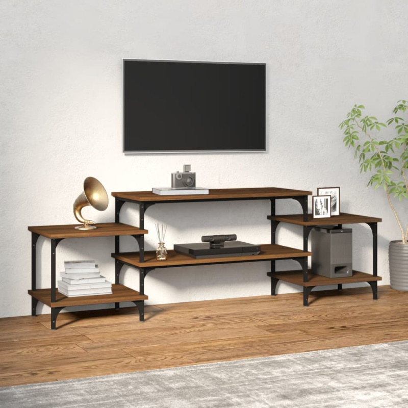Tv Skříňka 157 X 35 X 52 Cm Kompozitní Dřevo - Černá / 157 cm