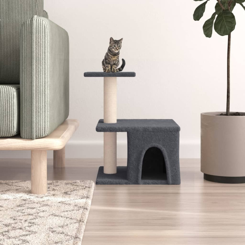 Škrabadlo Pro Kočky Se Sisalovými Sloupky Tmavě Šedé 48 Cm - Světle šedá