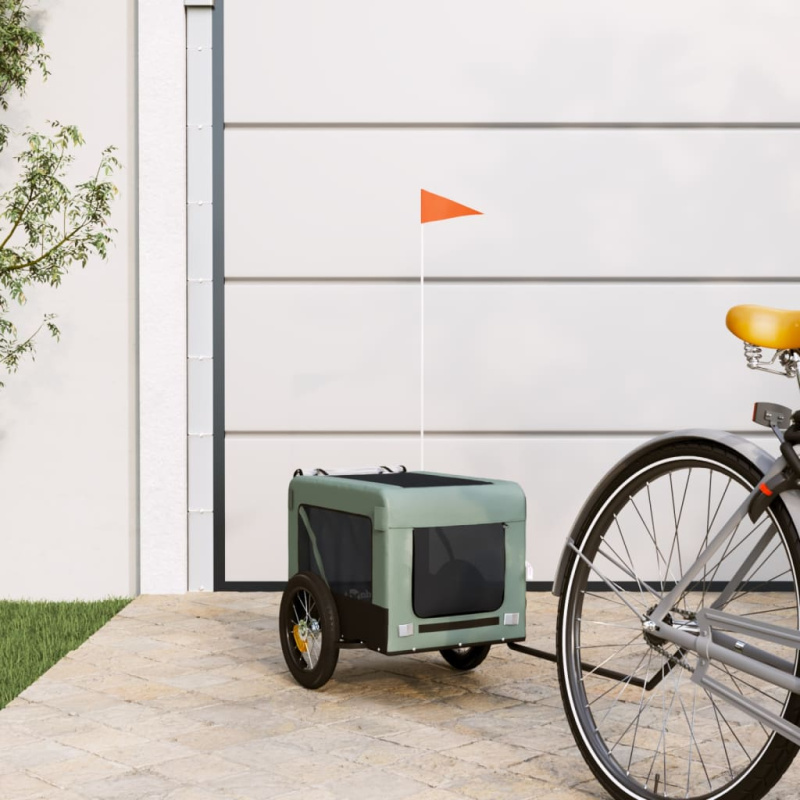 Vozík Za Kolo Pro Psa Šedý A Černý Oxfordská Tkanina A Železo - orange / 54.5 x 120 x 53 cm