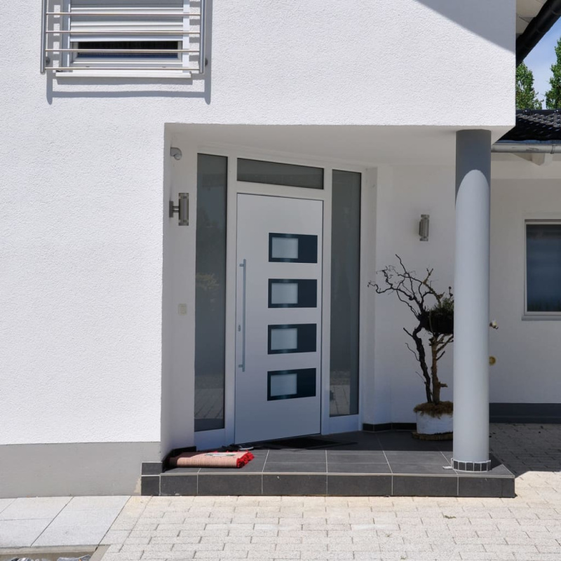 Vchodové Dveře Bílé Hliník A Pvc Bílá - Levý / 100 x 210 cm