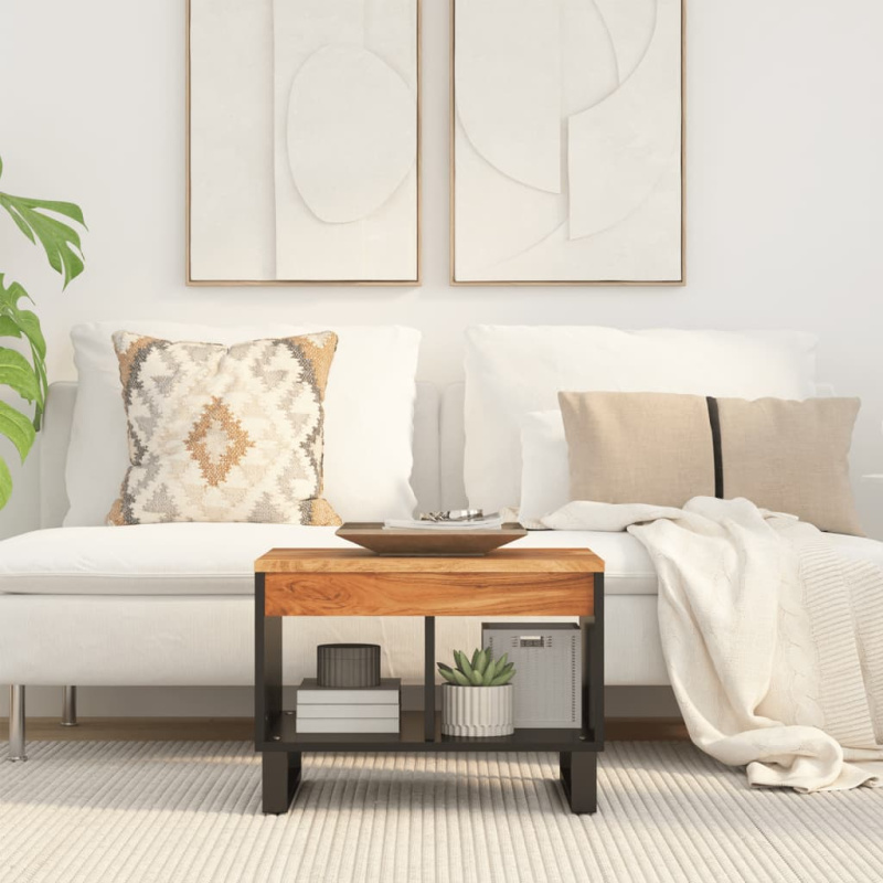 Konferenční Stolek 55 X 50 X 40 Cm Masivní Akáciové Dřevo - medová hnědá