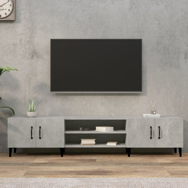 Tv skříňka betonově šedá 180 x 31,5 x 40 cm kompozitní dřevo - Hnědý dub