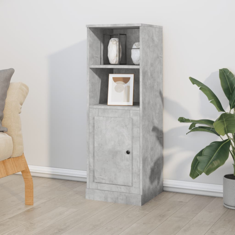 Skříň Highboard Betonově Šedá 36X35,5X103,5 Kompozitní Dřevo - Černá