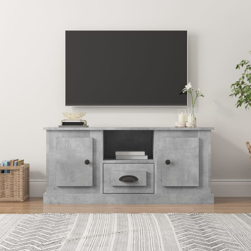 Tv Skříňka Betonově Šedá 100 X 35,5 X 45 Cm Kompozitní Dřevo - dub sonoma