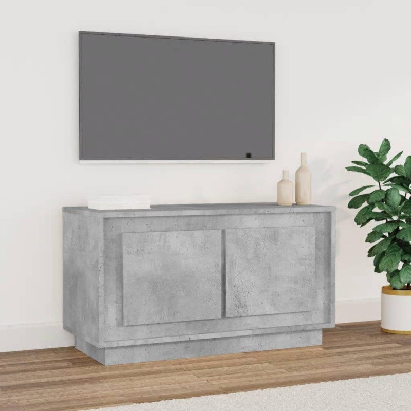 Tv Skříňka Betonově Šedá 80 X 35 X 45 Cm Kompozitní Dřevo - Hnědý dub
